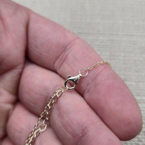 16+2 Inch Gold Over Sterling Silver Interlocking Circles Necklace A6278 - Picture 4 of 6